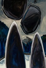 Gregory Welch (Am. 20th/21st Century), "Approaching", Oil on canvas, framed