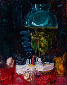 Charles E. Buckley (Am. 1919-2011), Still Life with Boat and Pitcher, Oil on canvas, unframed