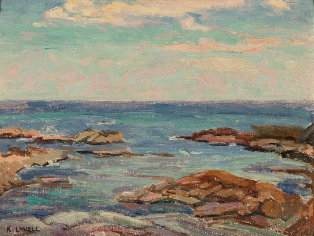 Katherine Lovell (Am. 1877-1965), Ogunquit View, 1942, Oil on canvasboard, framed (1 of 8)