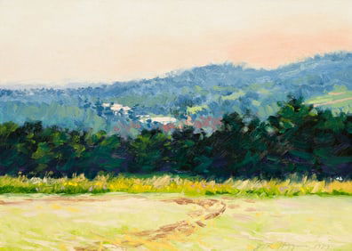 J. Thomas R. Higgins (Am. b. 1943), "Evening, North Fayette" 1989, Oil on panel, framed