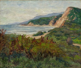 Alice Beach Winter (Am. 1877-1968), Santa Monica Coast, 1915, Oil on canvas, framed