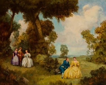 André Lambert (French 1884-1967), "In the Field", Oil on canvas, framed