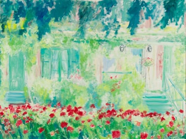 Josée Nadeau (Can. b. 1963), "Summer Day at Giverny" 1998, Oil on canvas, framed