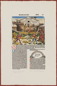 Hartman Schedel (Ger. 1440-1514), "Folium XI [Noah's Ark]" (The Nuremberg Chronicle) 1493 ,