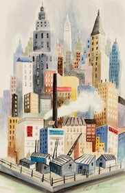 Attributed to Carl Sprinchorn (Am. 1887-1971), New York, Watercolor on paper, framed under glass