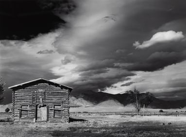 Liliane de Cock (Belgian/Am. 1939-2013), "Storm Near Howe, Idaho" 1969, Gelatin silver print, framed