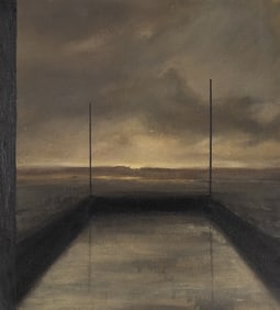Dozier Bell (Am. b. 1957), On the Dock, 1988, Oil on canvas, framed