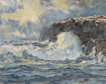 Stapleton Kearns (Am. b. 1952), New England Coast, Oil on canvas, unframed