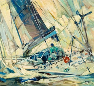 Willard Bond (Am. 1926-2012), "Queen Anne's Battery, BOC", Oil on panel, framed