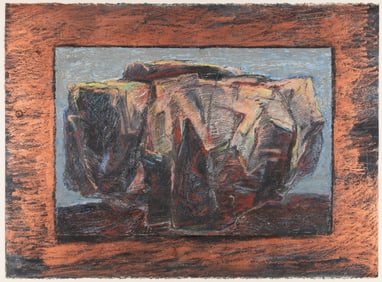 Elena Jahn (Am. 1938-2014), Lone Rock, 1993, Pastel on paper, framed under glass