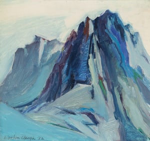 Elena Jahn (Am. 1938-2014), "Söndre Setretind" 1972, Oil on panel, framed