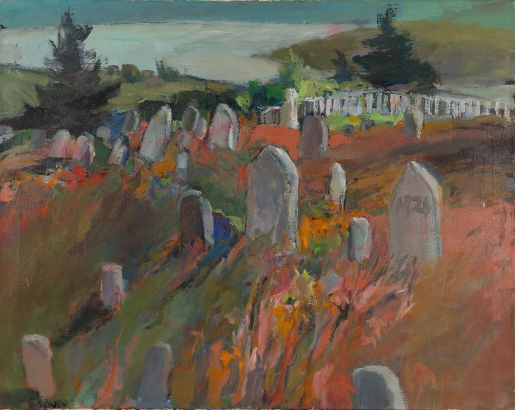Elena Jahn (Am. 1938-2014), Monhegan Cemetery, Oil on canvas, unframed (1 of 5)