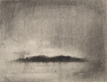 Emily Nelligan (Am. 1924-2018), Untitled, Charcoal on paper laid to card, framed under glass
