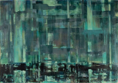 Murray Hantman (Am. 1904-1999), "Northern Lights" 1968, Oil on canvas, framed