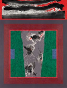 William Manning (Am. b. 1936), Sea Shift #24, No. 1141, 2002, Acrylic and collage on paper, framed