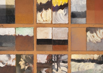 George Hallowell (Am. 1871-1926), Study Board, Oil and graphite on board, framed in Guido frame