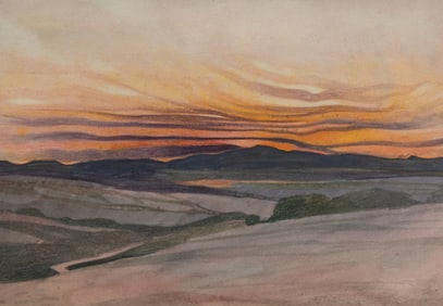 George Hallowell (Am. 1871-1926), "New England Visions", Watercolor on paper, framed under glass