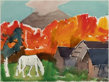 James Fitzgerald (Am. 1899-1971), Autumn Brilliance, c. 1950's, Watercolor on paper, framed under