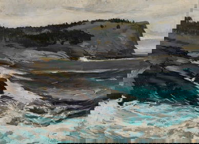 Chris Huntington (Am. b. 1938), "Whitehead" 1970, Oil on panel, framed