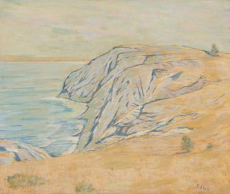 Charles Ebert (Am. 1873-1959), Monhegan, Whitehead from the East, Oil on board, framed