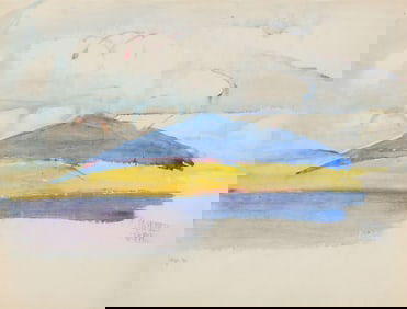 Carl Sprinchorn (Am. 1887-1971), Mount Chase, 1946 (Shin Pond Maine verso), Watercolor on paper,