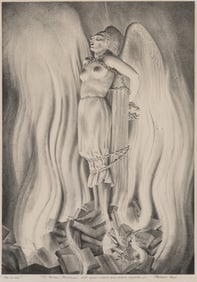 Rockwell Kent (Am. 1882-1971), "Smith Act", Lithograph on paper, framed under glass