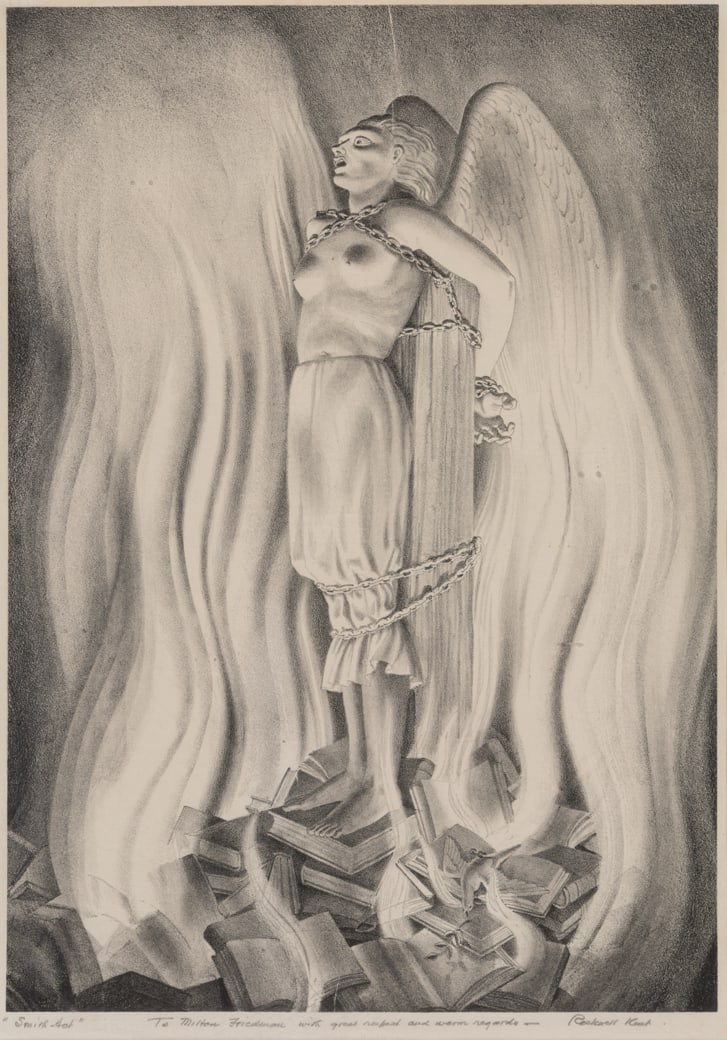 Rockwell Kent (Am. 1882-1971), "Smith Act", Lithograph on paper, framed under glass (1 of 7)