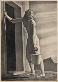 Rockwell Kent (Am. 1882-1971), Good Bye Day, 1946, Lithograph on paper, framed under glass