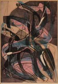 Stanley William Hayter (Br. 1901-1988), "Warriors" 1953, Color engraving and soft ground etching,