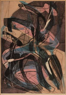 Stanley William Hayter (Br. 1901-1988), "Warriors" 1953, Color engraving and soft ground etching,: Stanley William Hayter (Br. 1901-1988) "Warriors" 1953 Color engraving and soft ground etching, framed under glass Signed and dated in pencil l.r., titled in pencil l.c., editioned "121/200" l.l.</