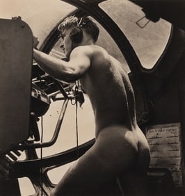 Horace Bristol (Am. 1908-1997), PBY Blister Gunner, 1944, Gelatin silver print, framed under glass