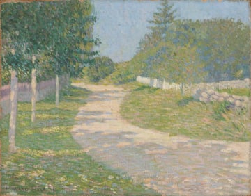William Howard Hart (Am. 1863-1937), Walking Path, 1891, Oil on canvas, framed