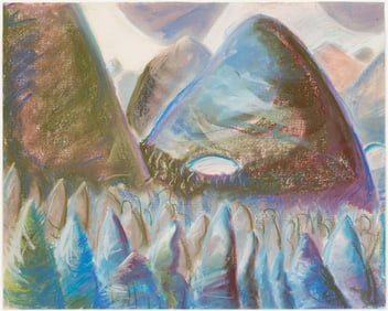 Gregory Welch (Am. 20th/21st Century), Sea of Trees, 1983, Pastel on paper, framed under glass