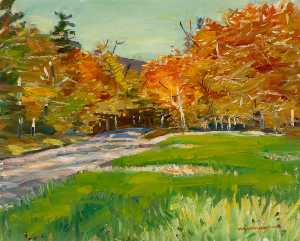 Cadwallader Lincoln Washburn (Am. 1866-1965), Autumn Road, Oil on canvas, framed (1 of 5)