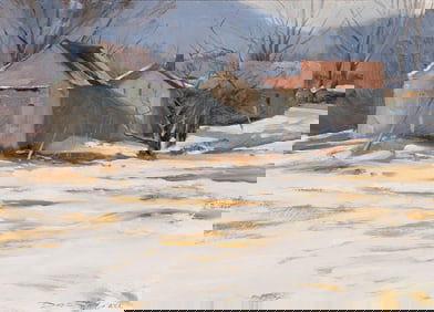 Don Stone (Am. 1929-2015), "Berwick Farm" Kennebunk, ME, 1984, Oil on panel, framed