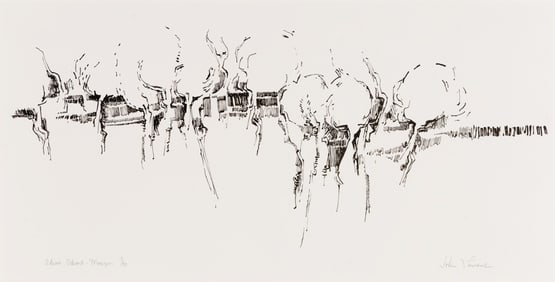 John Laurent (Am. 1921-2005), "Olive Orchard - Mougins", Screenprint, matted
