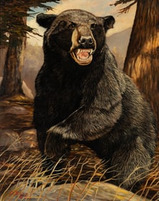 Doug Bane (Am. 20th/21st Century), Black Bear, 1985, Oil on canvas, framed
