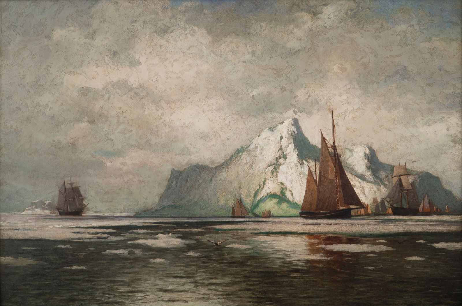 William Bradford (Am. 1823-1892), Ships amid Icebergs, Baffins Bay, Greenland, Oil on canvas, framed (1 of 5)