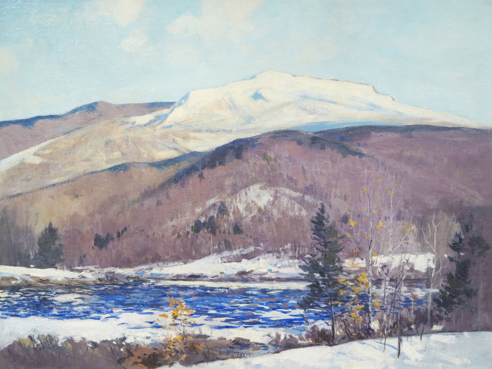 Charles Curtis Allen (Am. 1886-1950), Mount Monadnock, New Hampshire, Oil on canvas, framed: Charles Curtis Allen (Am. 1886-1950) Mount Monadnock, New Hampshire Oil on canvas, framed Unsigned, Vose Galleries label on backing verso 30" x 40" actual, 38 9/16" x 48 1/2" framed