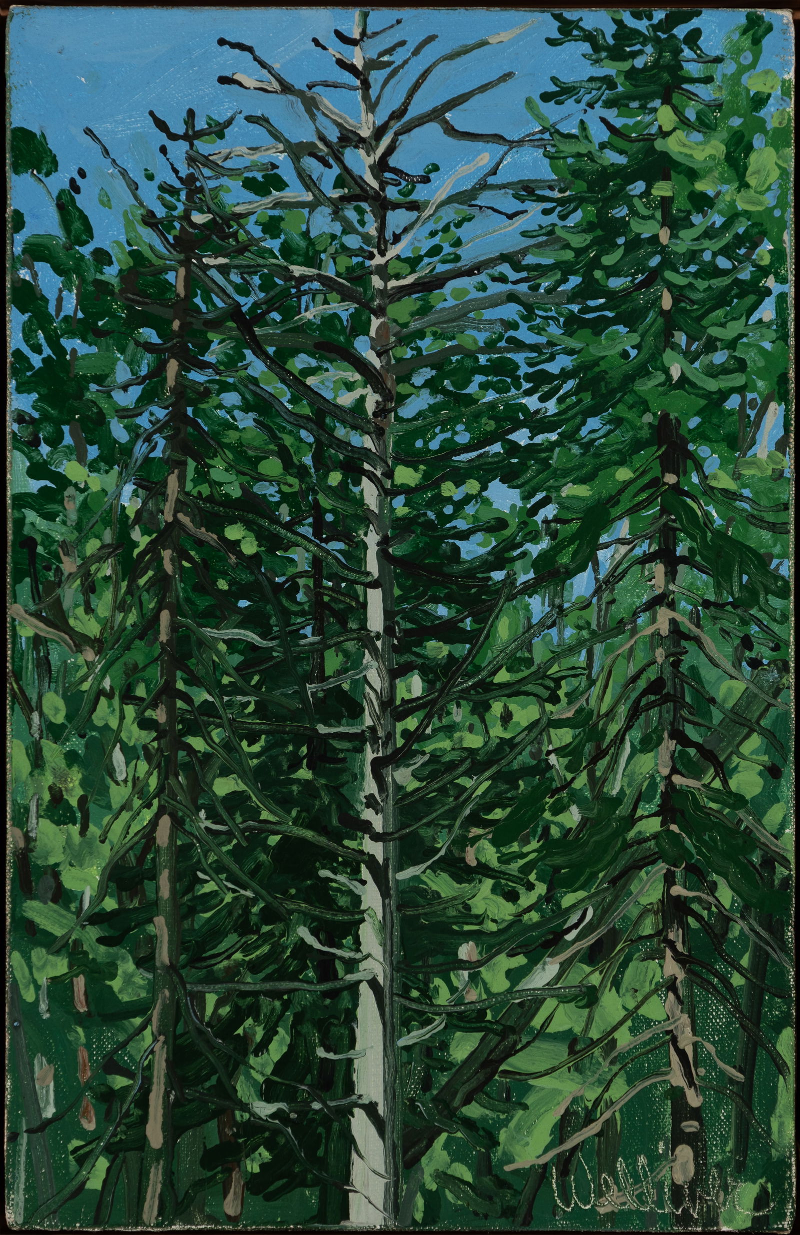 Neil Welliver (Am. 1929-2005), Untitled (Dead Tree), 1976, Oil on linen, framed: Neil Welliver (Am. 1929-2005) Untitled (Dead Tree), 1976 Oil on linen, framed Signed l.r., Alexandre Gallery label, Fischbach Gallery label, and Christie's tag on backing 14" x 9" actual, 15