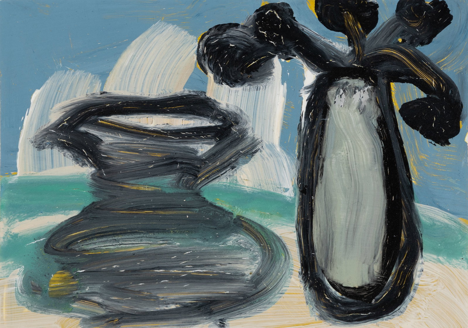 Harold Garde (Am. 1923-2022), Still Life, 2001, Acrylic on paper, framed under glass: Harold Garde (Am. 1923-2022) Still Life, 2001 Acrylic on paper, framed under glass Signed and dated l.c. 4 7/8" x 7" actual, 12 1/8" x 13 1/4" framed Provenance: </