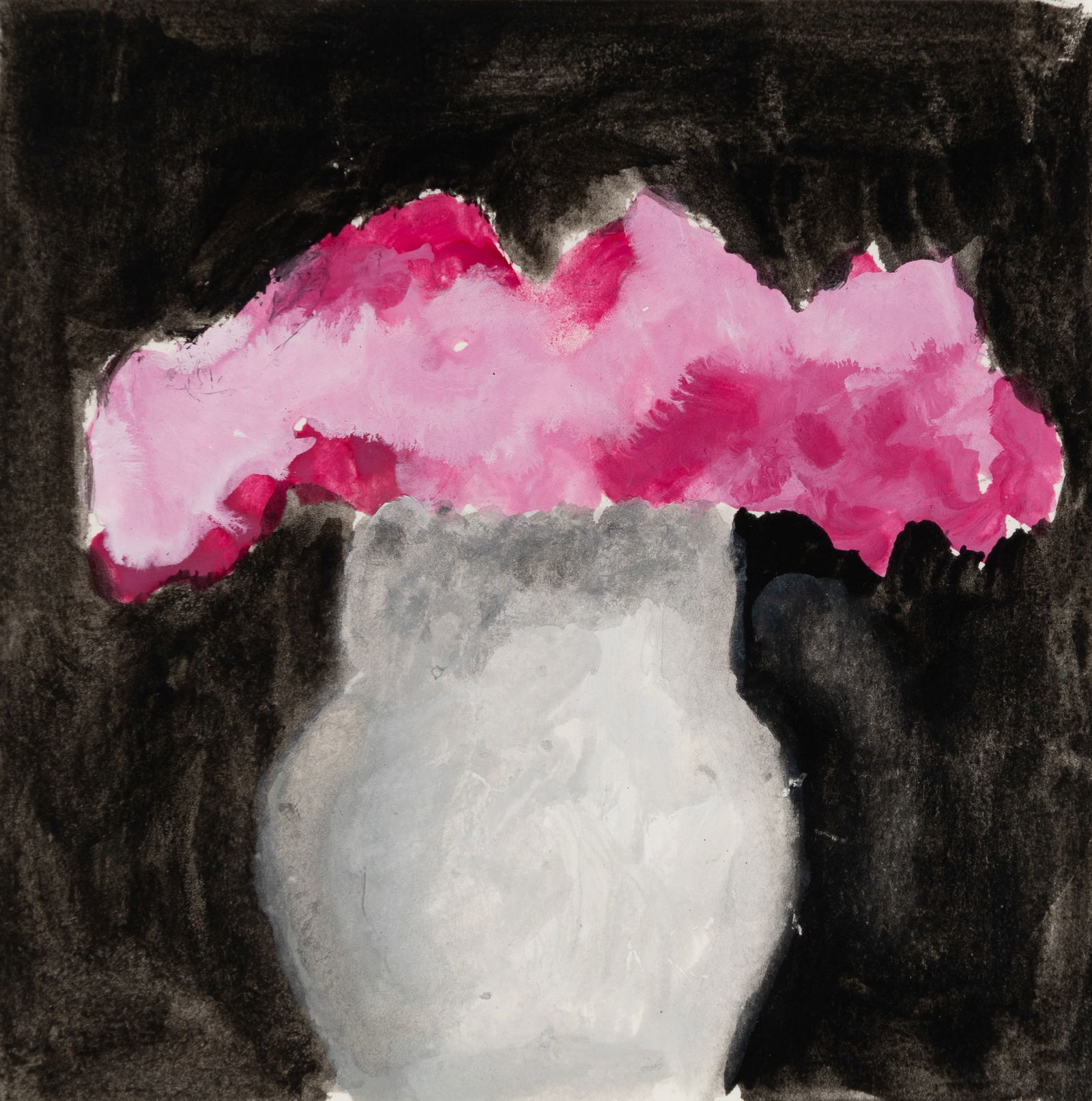 Robert Kulicke (Am. 1924-2007), Pink Bouquet, Watercolor and gouache on paper, framed under glass: Robert Kulicke (Am. 1924-2007) Pink Bouquet Watercolor and gouache on paper, framed under glass Signed u.c. 4 1/2" x 4 1/2" sight, 12 3/4" x 12 3/4" framed Provenance: