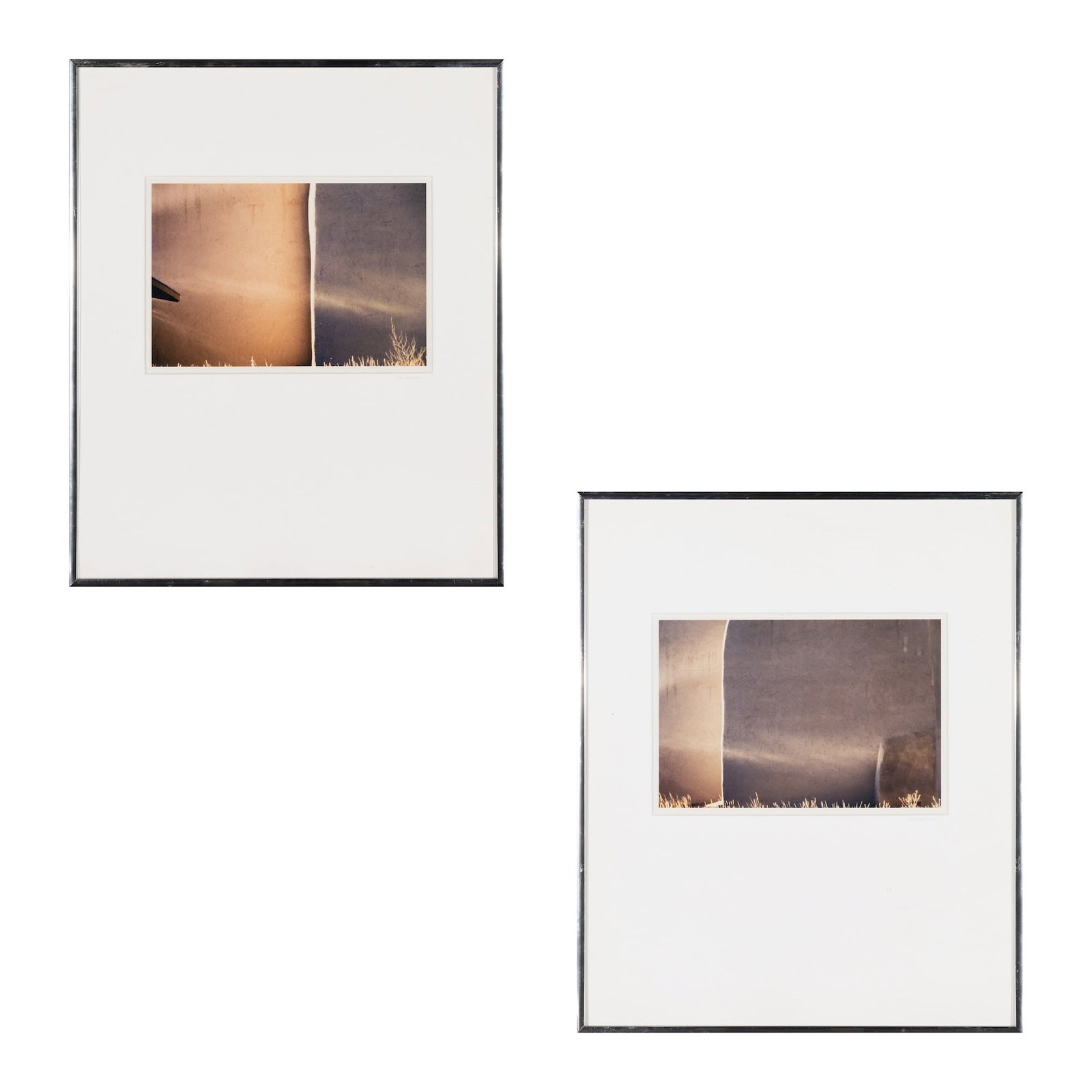 PM Isaacson (Am. 20th/21th Century), Two Works,: PM Isaacson (Am. 20th/21th Century) Two Works 1. Dust from the RoofPhotograph, framed under glassSigned in pencil on mat l.r.6 12" x 9 3/8" sight, 14 1/4" x 7 1/4" framed2. Above the Wild GrassPho