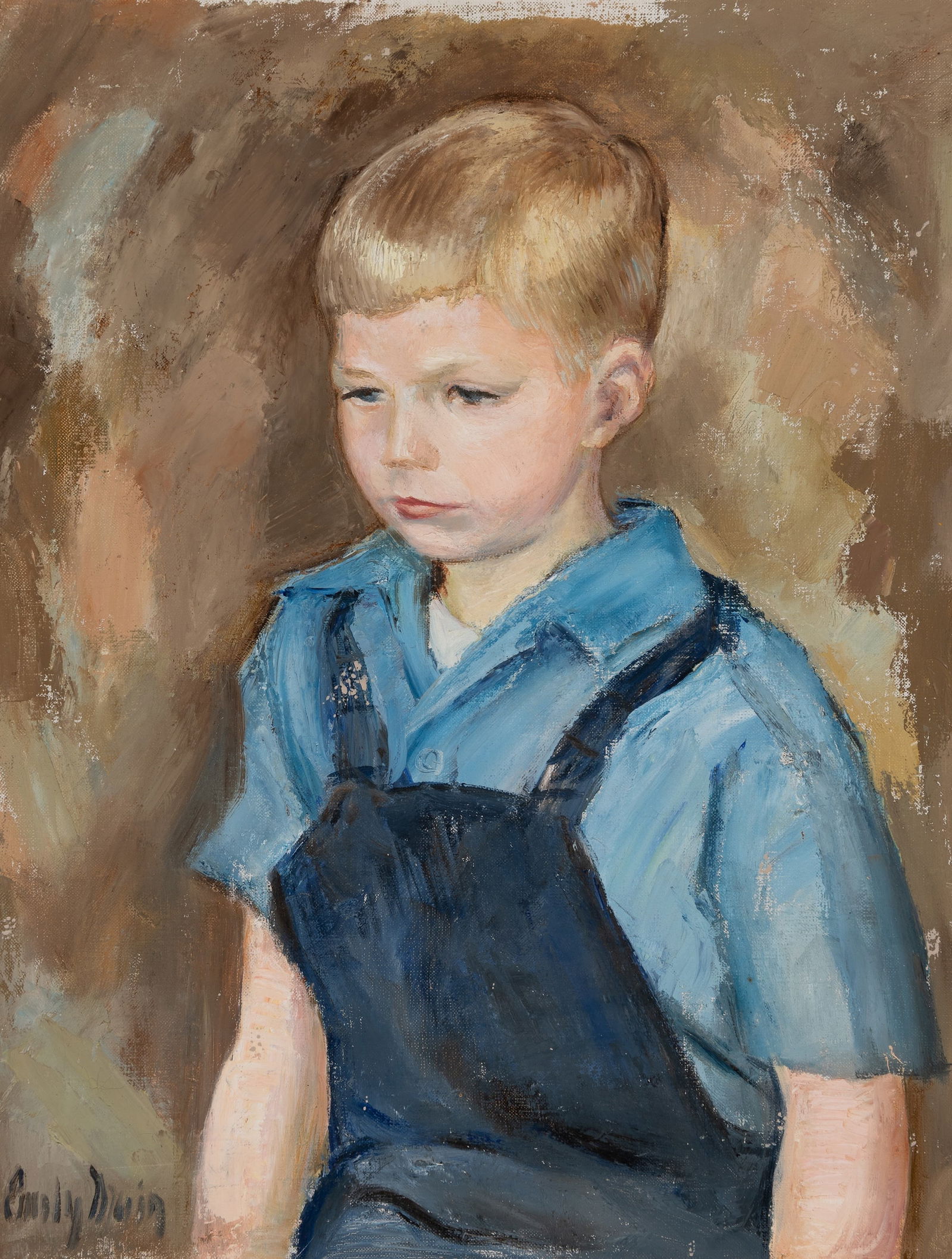 Emily Muir (Am. 1904-2003), Kenneth Snow, Oil on canvas, framed: Emily Muir (Am. 1904-2003) Kenneth Snow Oil on canvas, framed Signed l.l., inscribed "Kenneth Snow" on stretcher verso 22" x 17 1/4" actual, 23" x 18 5/16" framed Provenan