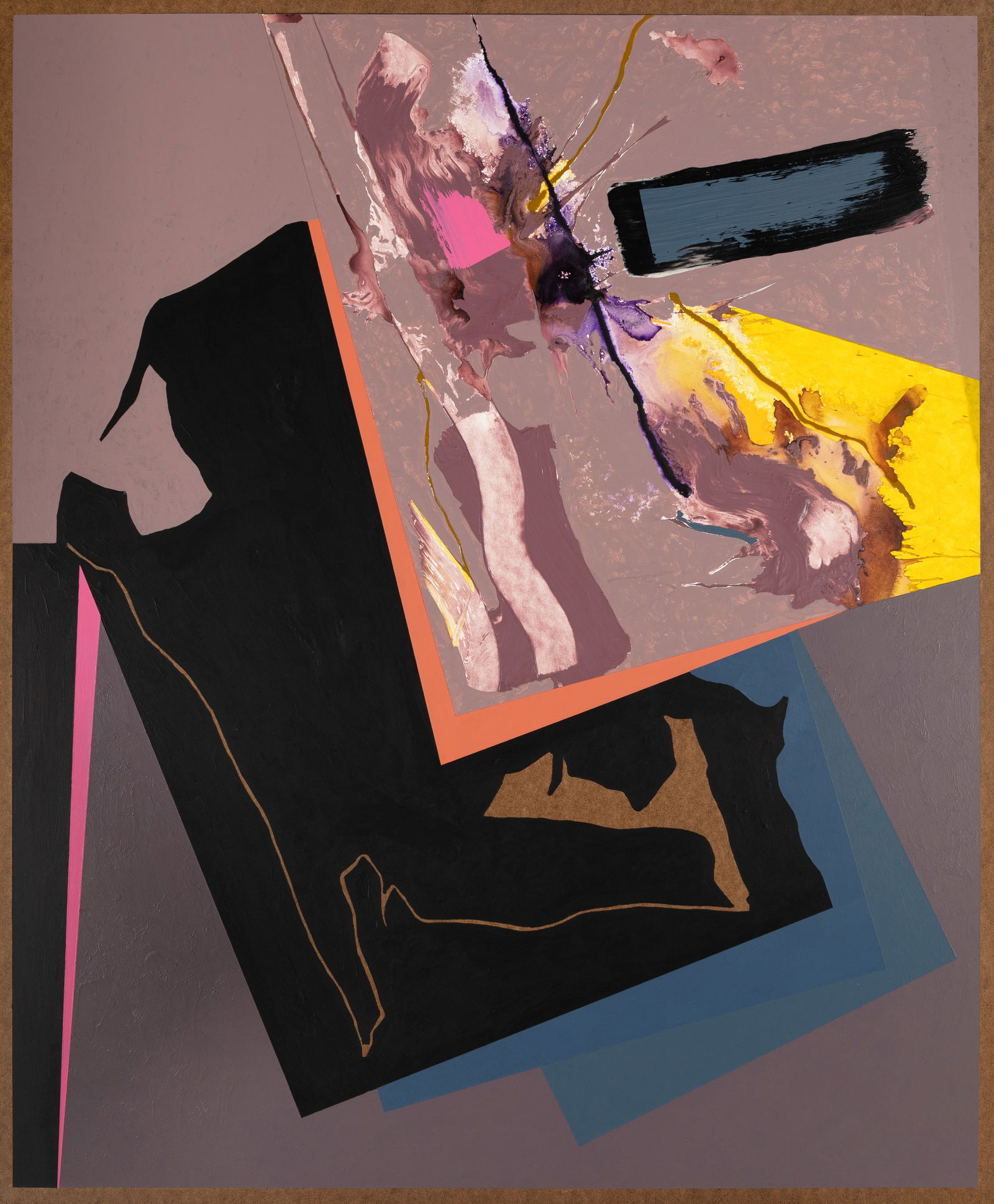 William Manning (Am. b. 1936), "Painting #493" 2013, Acrylic on board, framed: William Manning (Am. b. 1936) "Painting #493" 2013 Acrylic on board, framed Signed, titled, and dated on verso 36" x 30" actual, 36 3/16" x 30 1/8" framed Provenance: