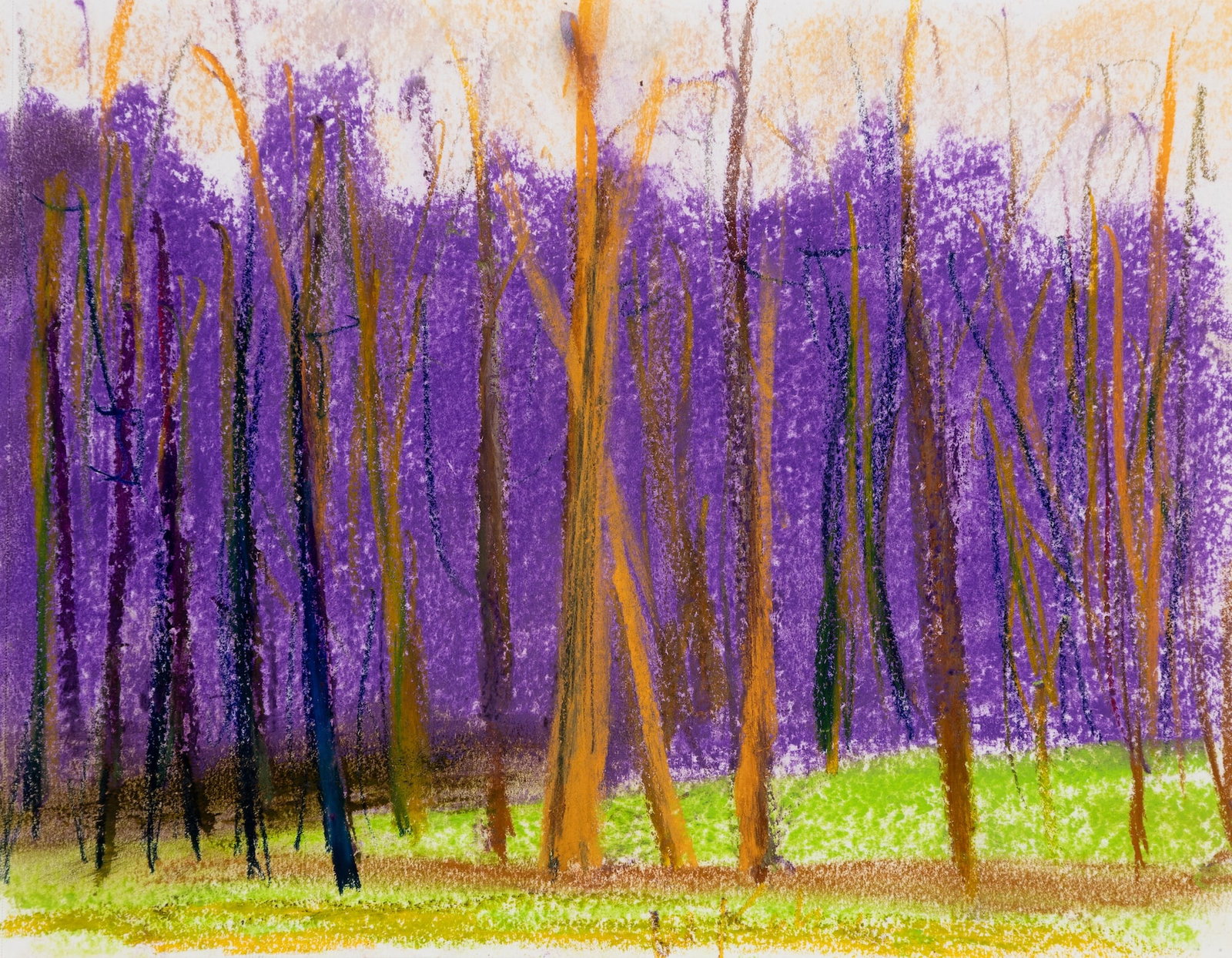 Wolf Kahn (Am. 1927-2020), Deep Purple, Pastel on paper, framed under glass: Wolf Kahn (Am. 1927-2020) Deep Purple Pastel on paper, framed under glass Signed l.c., titled on gallery label on backing, inscribed "From WK 2017, Brattleboro, VT" on backing 7 3/4" x 10" s