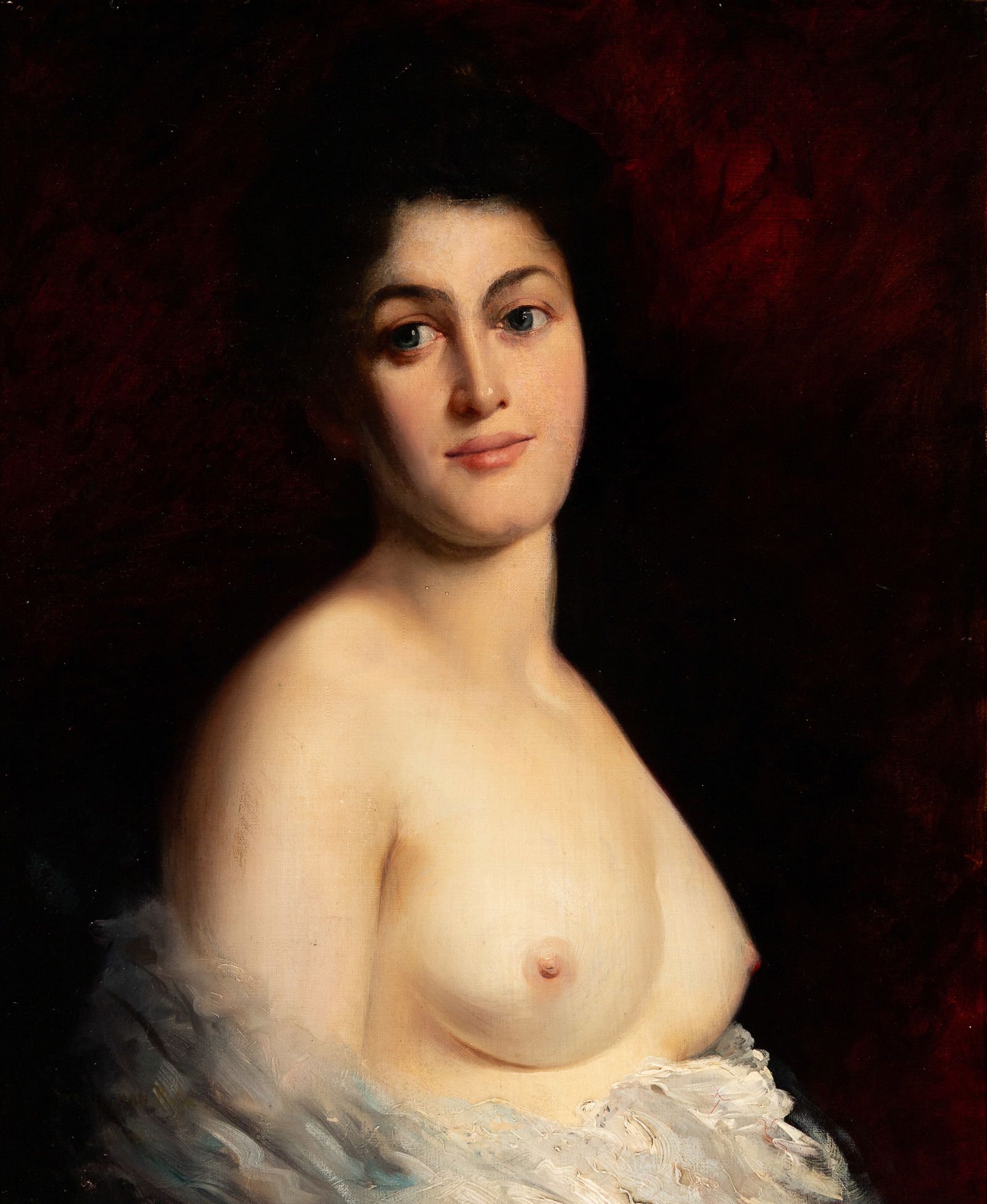 Walter G. Page (Am. 1862-1934), Lygia, 1896, Oil on canvas, framed: Walter G. Page (Am. 1862-1934) Lygia, 1896 Oil on canvas, framed Signed and dated l.l. 22" x 18" actual, 33" x 29 3/8" framed Provenance: Collection of Mich