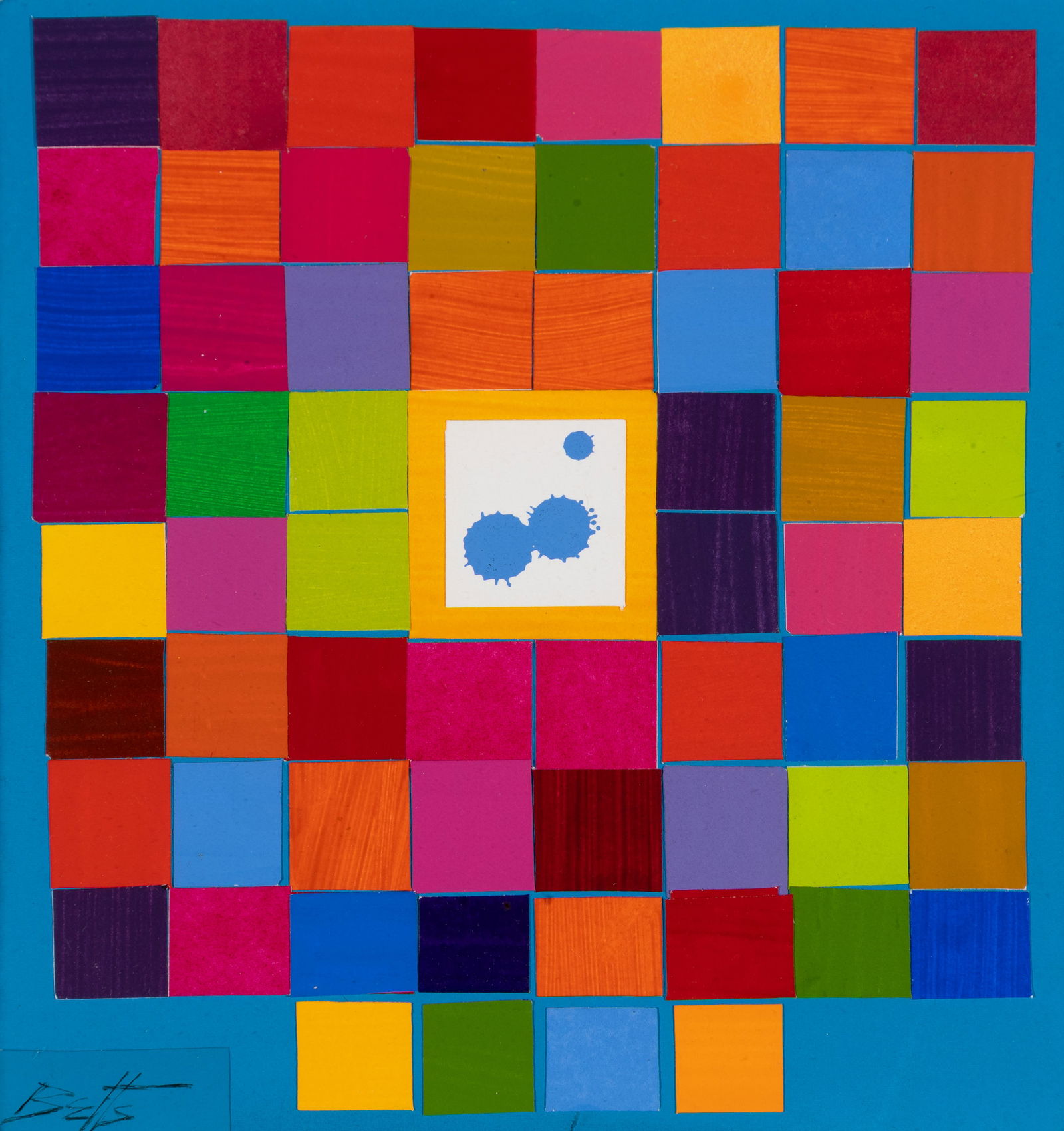 Edward Betts (Am. 1920-2008), "D-57" (Urban Map), Collage #1776, Paper collage, framed under glass: Edward Betts (Am. 1920-2008) "D-57" (Urban Map), Collage #1776 Paper collage, framed under glass Signed l.l., exhibition label on backing 9 1/4" x 8 7/8" sight, 15 7/8" x 15 1/4" framed <