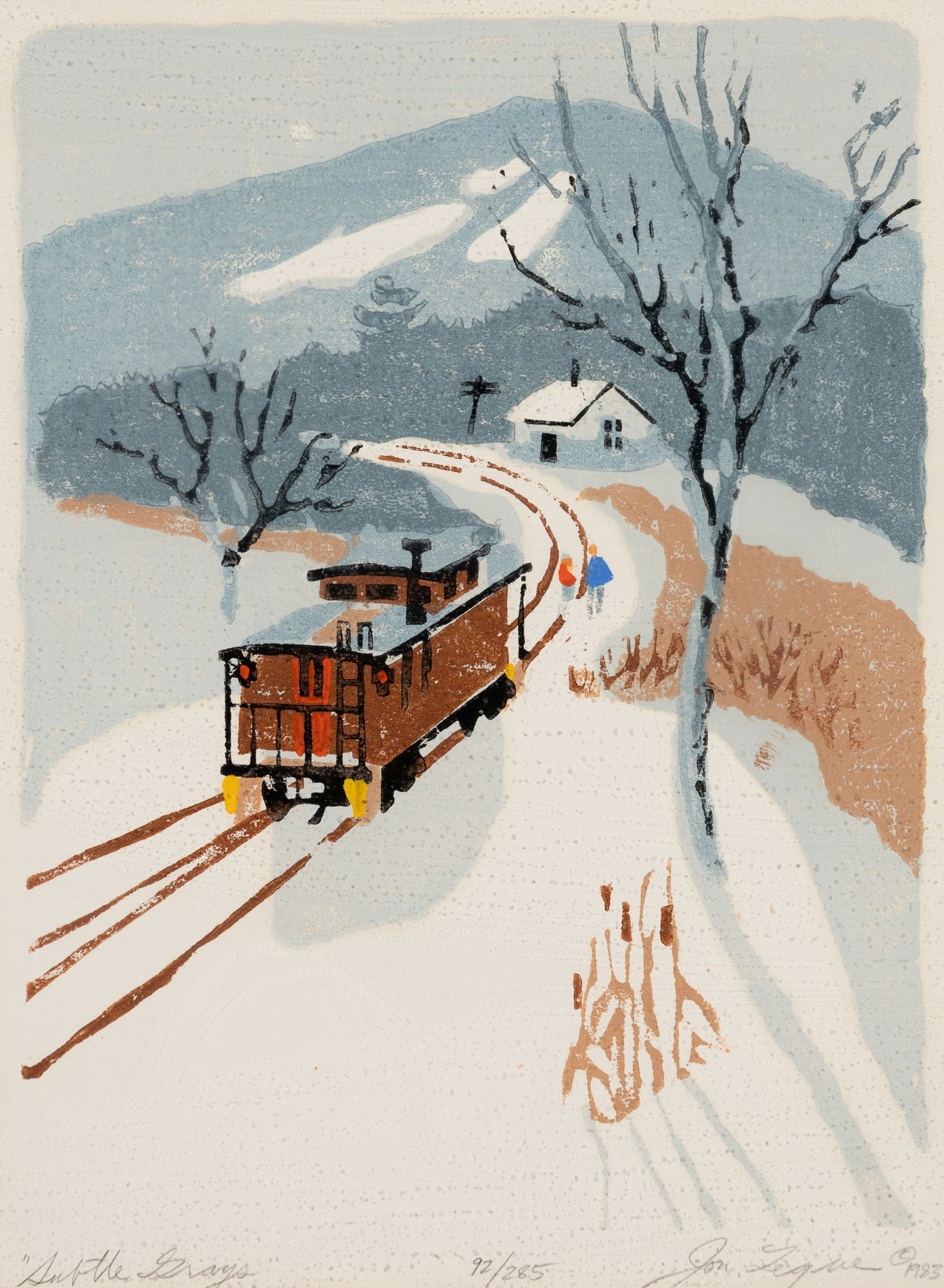 Jon Legere (Am. 1944-1996), "Subtle Greys" 1983, Silkscreen on paper, framed under glass: Jon Legere (Am. 1944-1996) "Subtle Greys" 1983 Silkscreen on paper, framed under glass Signed and dated in pencil l.r., titled in pencil l.l., editioned "92/285" in pencil l.c. 12" x 9 1/4" s