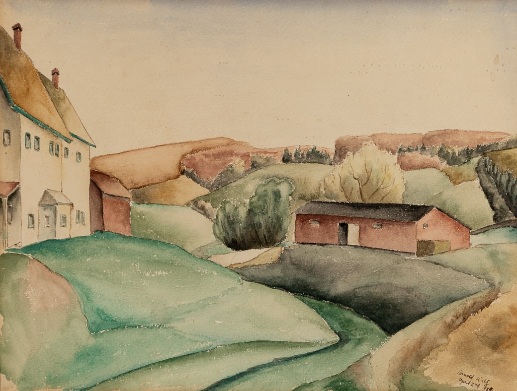 Arnold Wiltz (Am. 1889-1937), Hudson Valley, 1929, Watercolor on paper, framed under glass (1 of 6)